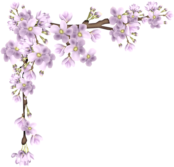 #purple #purpleflower #purpleflowers #lavender #corner - Transparent Wedding Flowers Clipart - Png Download (600x578), Png Download