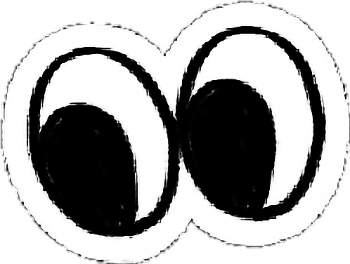 #tumblr #eyes #emoji #blackandwhite #ojos #mirada #remixit - Circle Clipart (498x376), Png Download