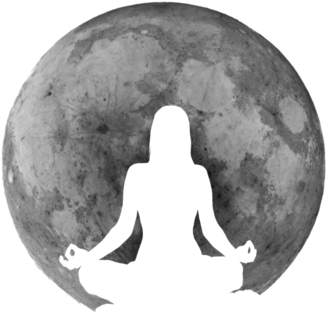 Full Moon Meditation - Silhouette Clipart (1083x1083), Png Download