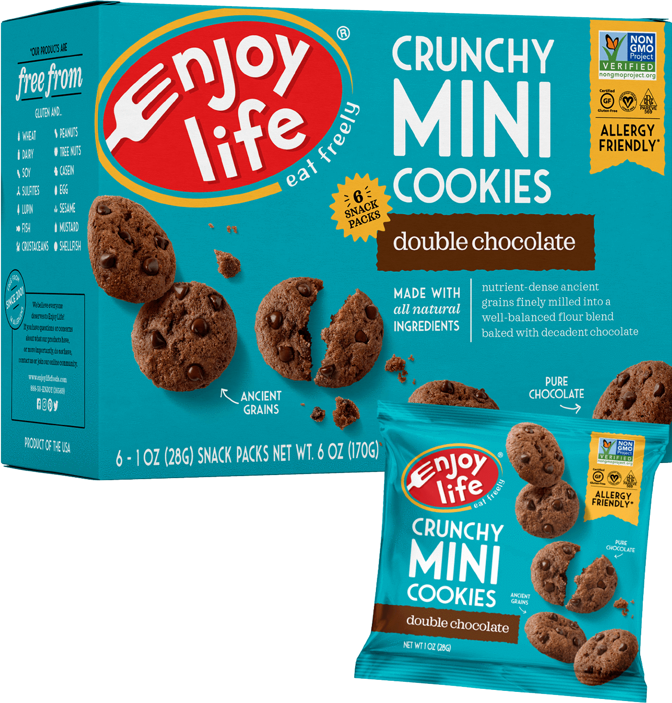 Crunchy Mini Cookies - Enjoy Life Mini Cookies Clipart (1550x1550), Png Download