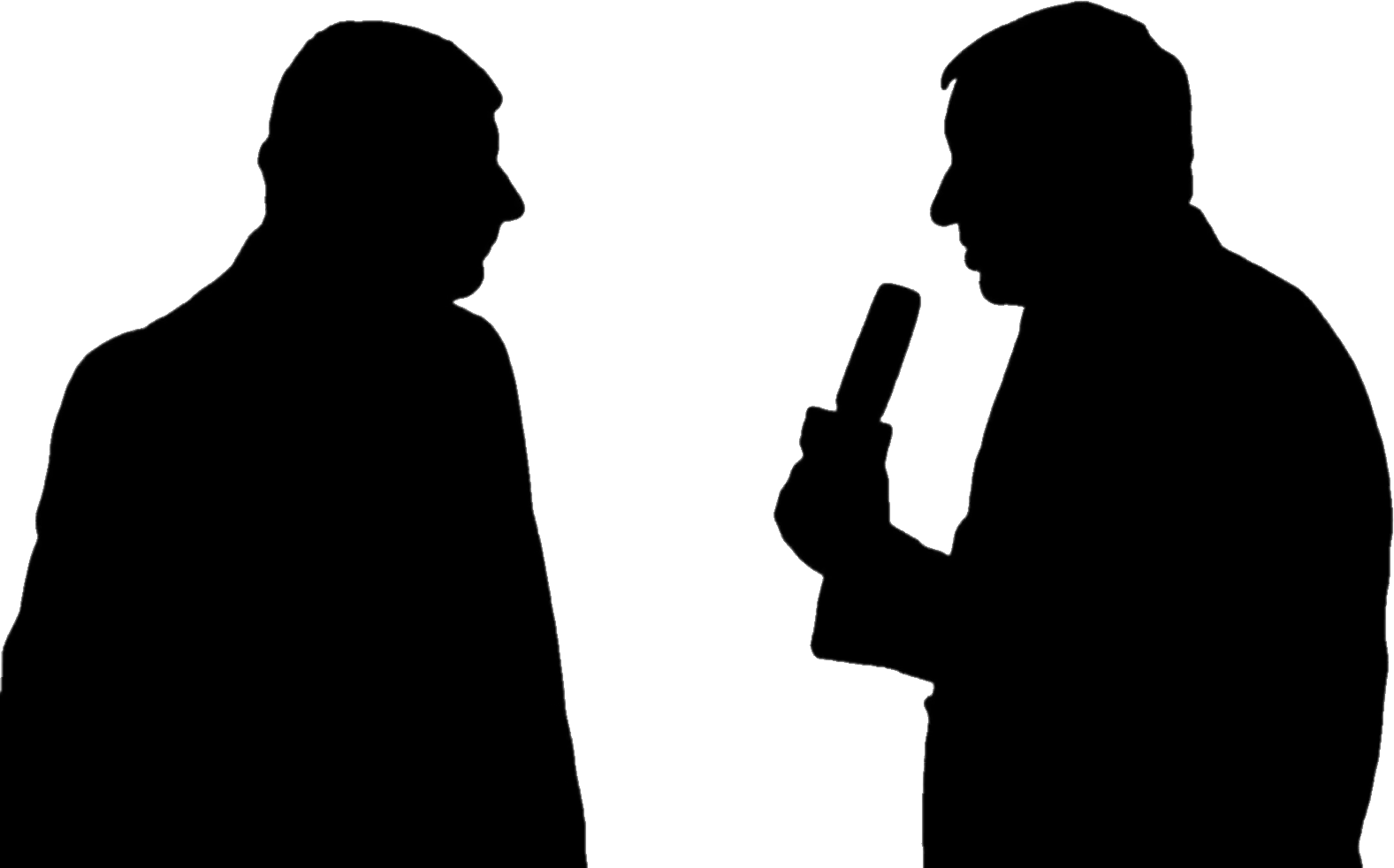 Reporter Png - Interview Silhouette Clipart (1577x982), Png Download