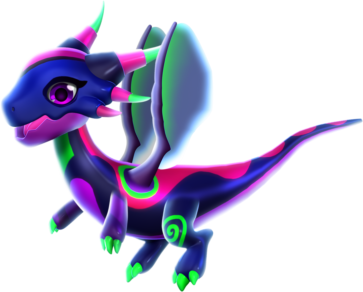 Neon Dragon - Dragon Mania Legends Neon Dragon Clipart (1446x1176), Png Download