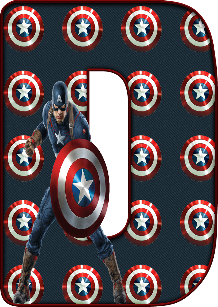 De Alfabeto Decorativo Captain America Birthday, - Alfabeto Capitão America Para Imprimir Clipart (704x992), Png Download