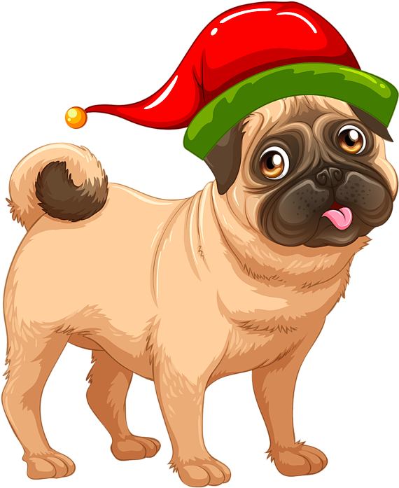 Bleed Area May Not Be Visible - Cartoon Pug Transparent Background Clipart (583x700), Png Download
