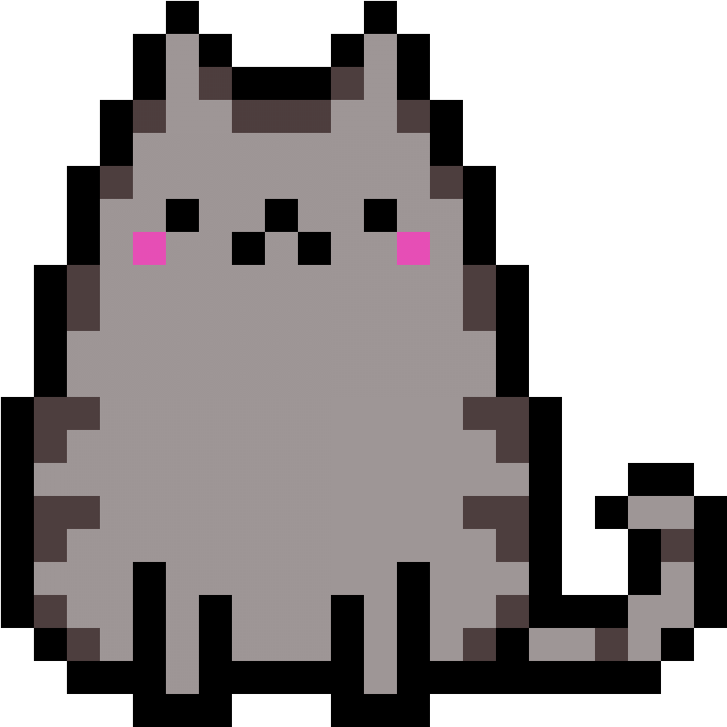 Pusheen Cat - Pixel Art Pusheen Cat Clipart (1184x1184), Png Download
