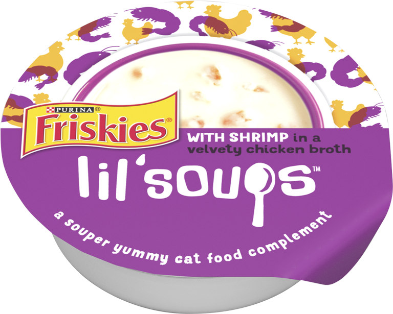 Friskies Lil Soups Shrimp - Friskies Lil' Soups With Shrimp In A Velvety Chicken Clipart (800x1000), Png Download