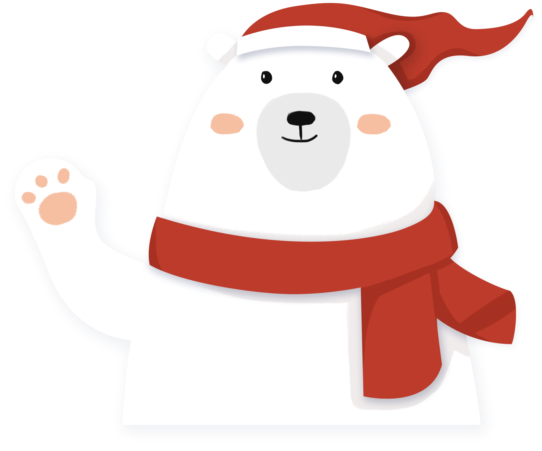 Flat Paper Cut Style Cartoon Sell Cute Png And Psd - Polar Bear Clipart (2000x2000), Png Download