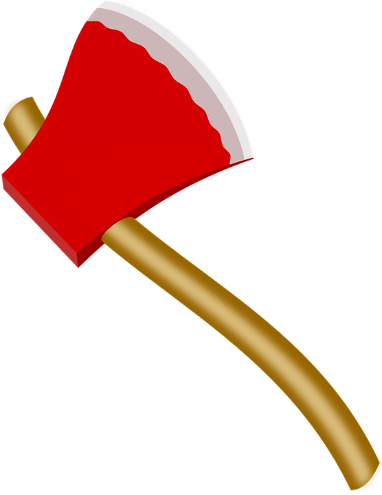 Axe, Tool, Tree, Fireman, Firefighter - Red Axe Png Clipart (556x721), Png Download