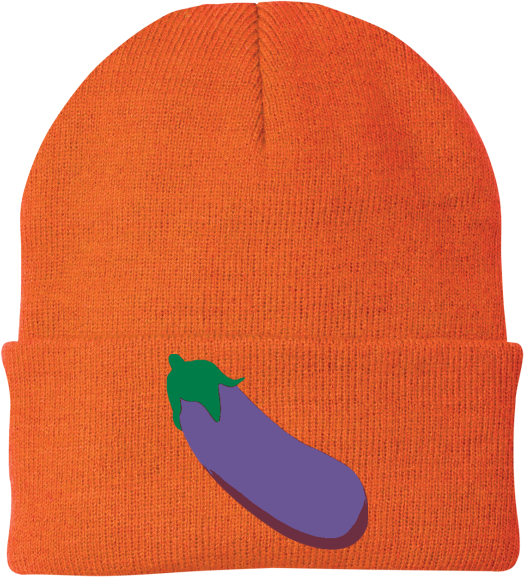 Eggplant Emoji One Size Fits Most Knit Cap - Beanie Clipart (1041x1146), Png Download