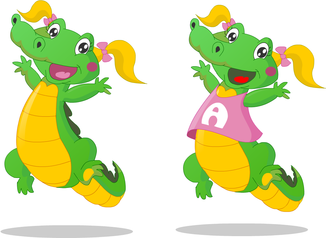 Illustration Design By Ry For This Project - Cartoon Girl Alligator Clipart (1200x1000), Png Download