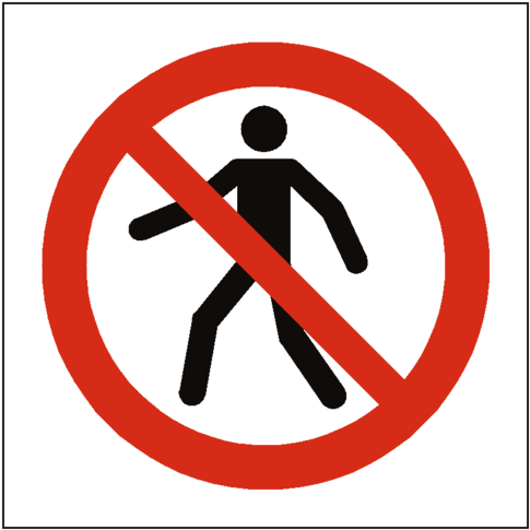 No Thoroughfare Symbol Label - No Access For Unauthorised Persons Clipart (600x600), Png Download