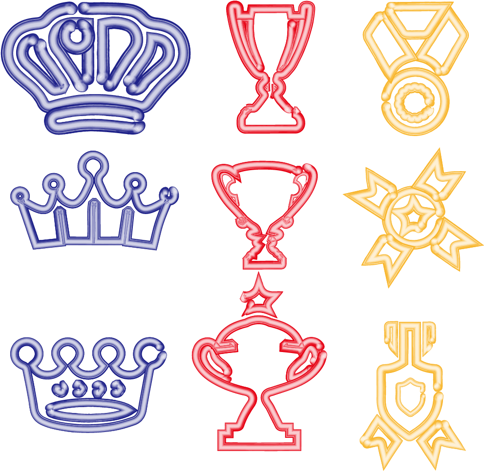 Neon Medal Trophy Crown Vector Glowing พื้นหลังสีดำ - Медаль Пнг Clipart (1024x1370), Png Download