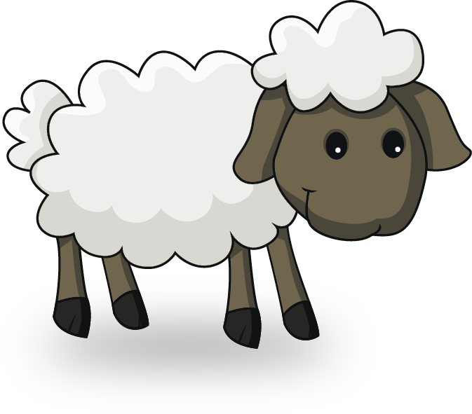 Ovejita En Fondo Celeste Y Verde - Desenho De Ovelha Em Png Clipart (673x591), Png Download