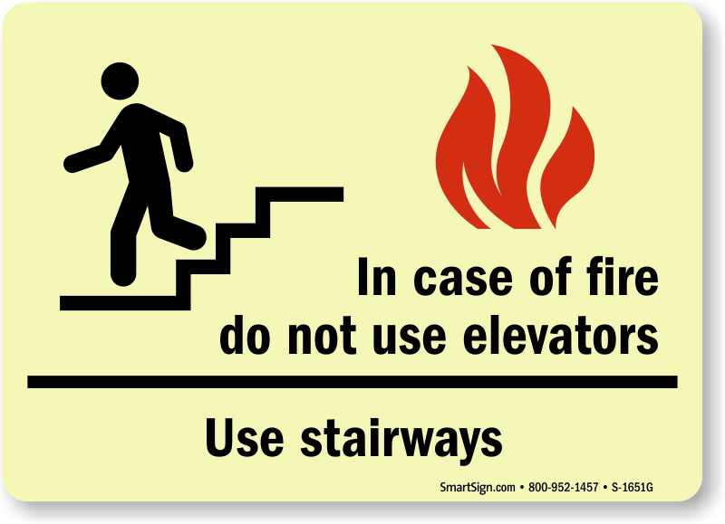 Zoom, Price, Buy - Do Not Use The Elevator In Case Clipart (800x579), Png Download