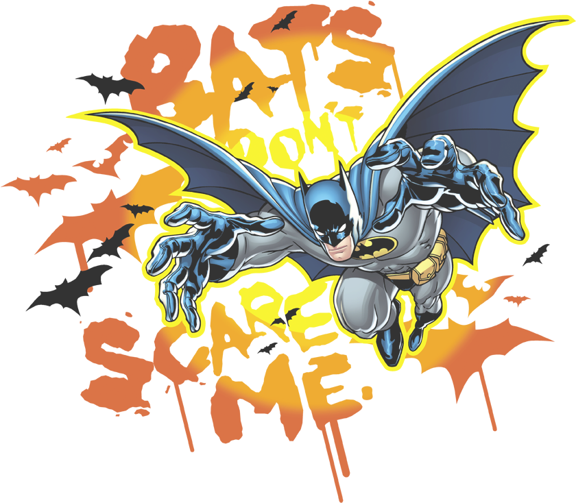 Batman Bats Dont Scare Me Youth T Shirt - Youth: Batman - Bats Don't Scare Me Clipart (840x734), Png Download