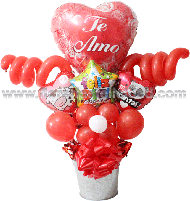 Arreglo De Globos I Love Clipart (648x686), Png Download