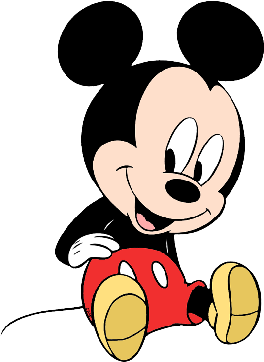 Sliding Cute Baby Mickey , Png Download - Cartoon Clipart (536x734), Png Download