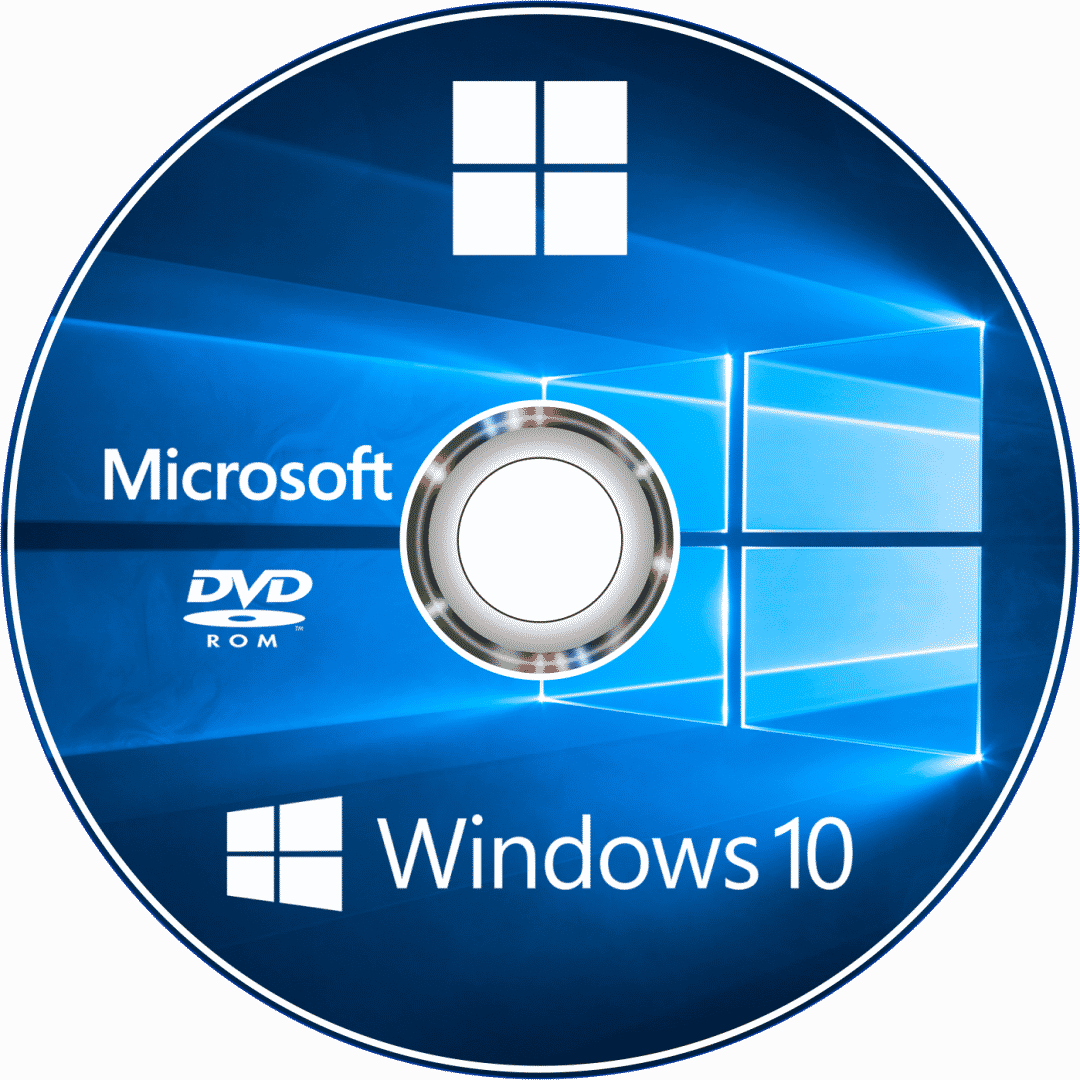 Desain Dvd Win 10 - Windows 10 Disk Label Clipart (1080x1080), Png Download