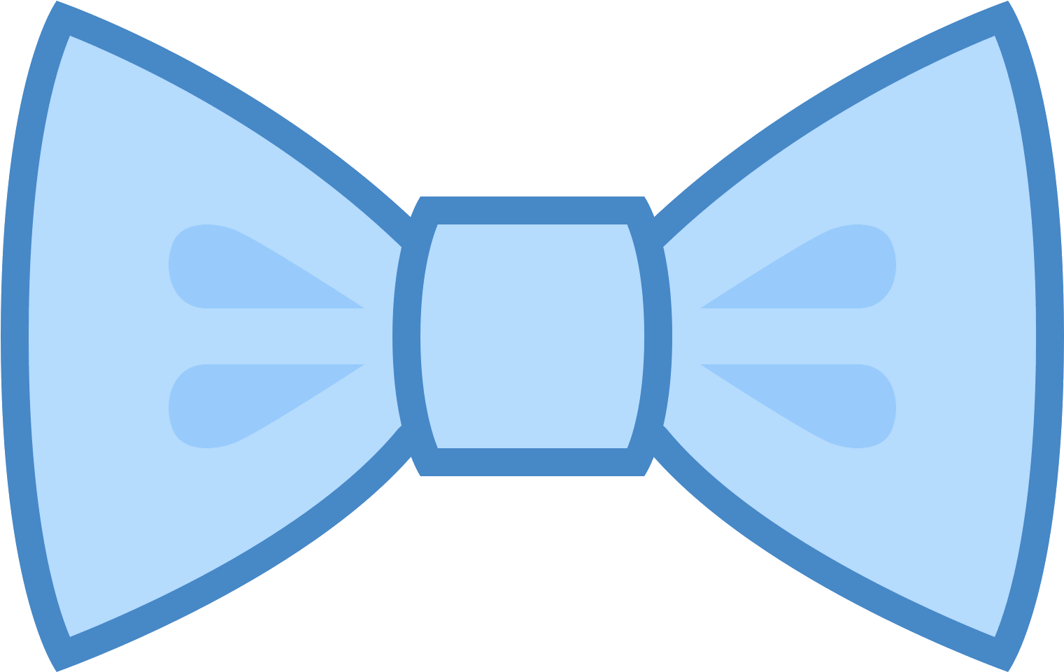 Filled Bow Tie Icon - Gravata Borboleta Azul Png Clipart (1521x961), Png Download