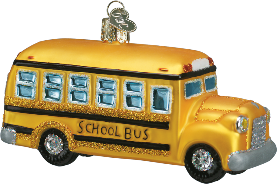School Bus Ornament - School Christmas Ornaments Clipart (913x608), Png Download