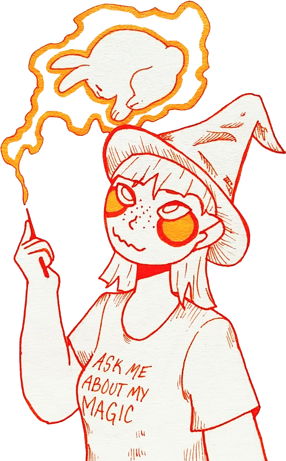 Orange Witch - Illustration Clipart (1081x1591), Png Download