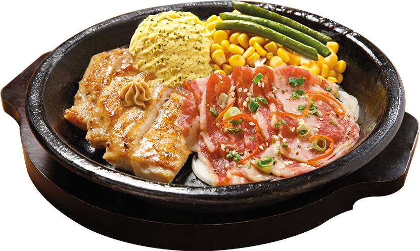 Bbq Chicken & Pork - Yakiniku Pepper Lunch Clipart (880x740), Png Download