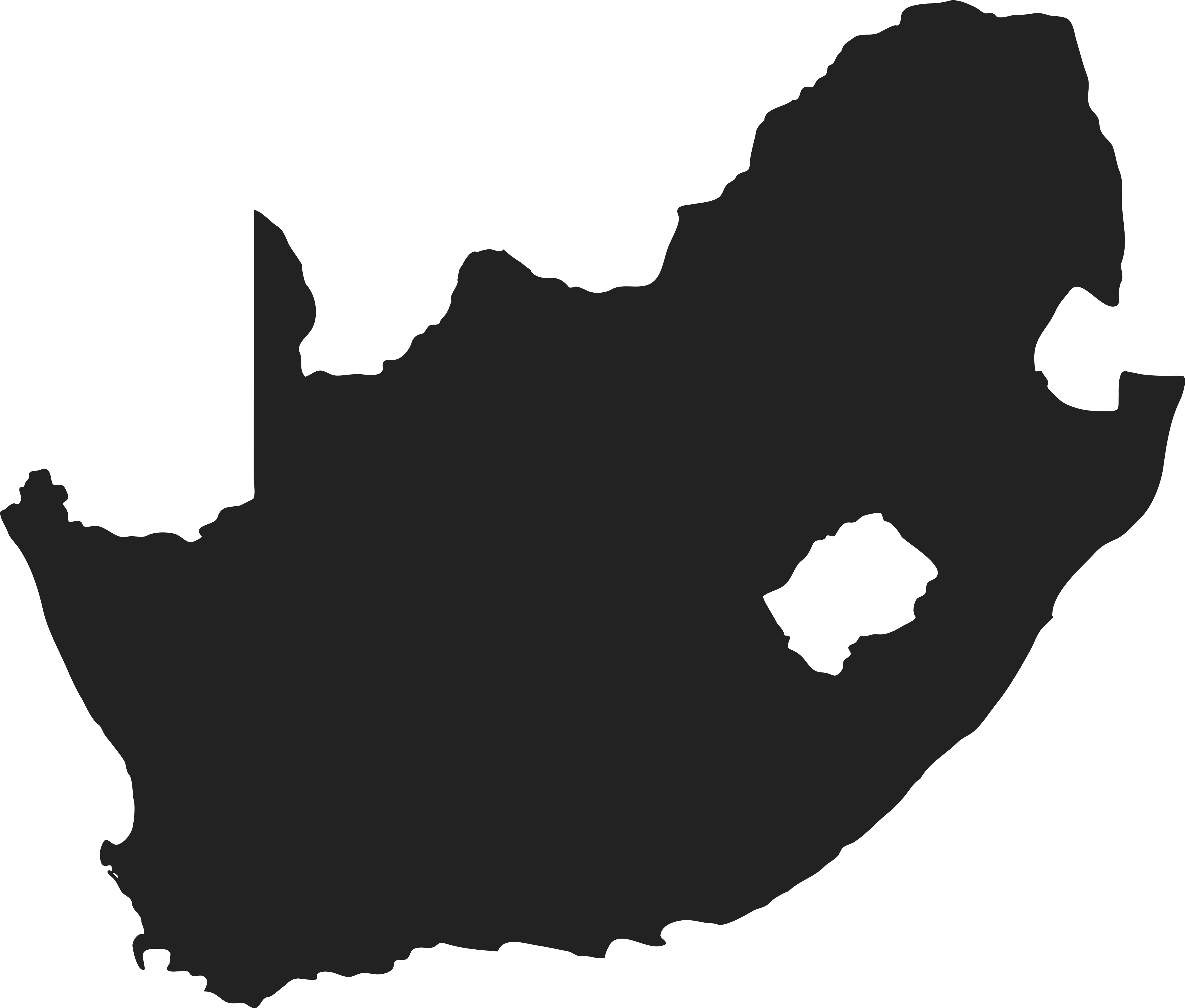 Clipart Resolution 5000*5000 - South Africa Map Silhouette - Png Download (4080x3472), Png Download