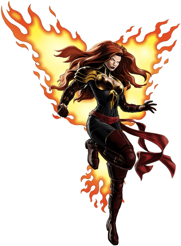 Phoenix Logo Marvel Png - Marvel Avengers Alliance Dark Phoenix Clipart (640x817), Png Download