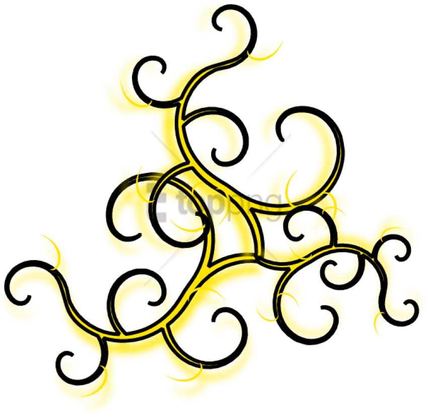 Free Png Gold Swirls Png Png Image With Transparent - Yellow And Black Swirls Clipart (850x829), Png Download