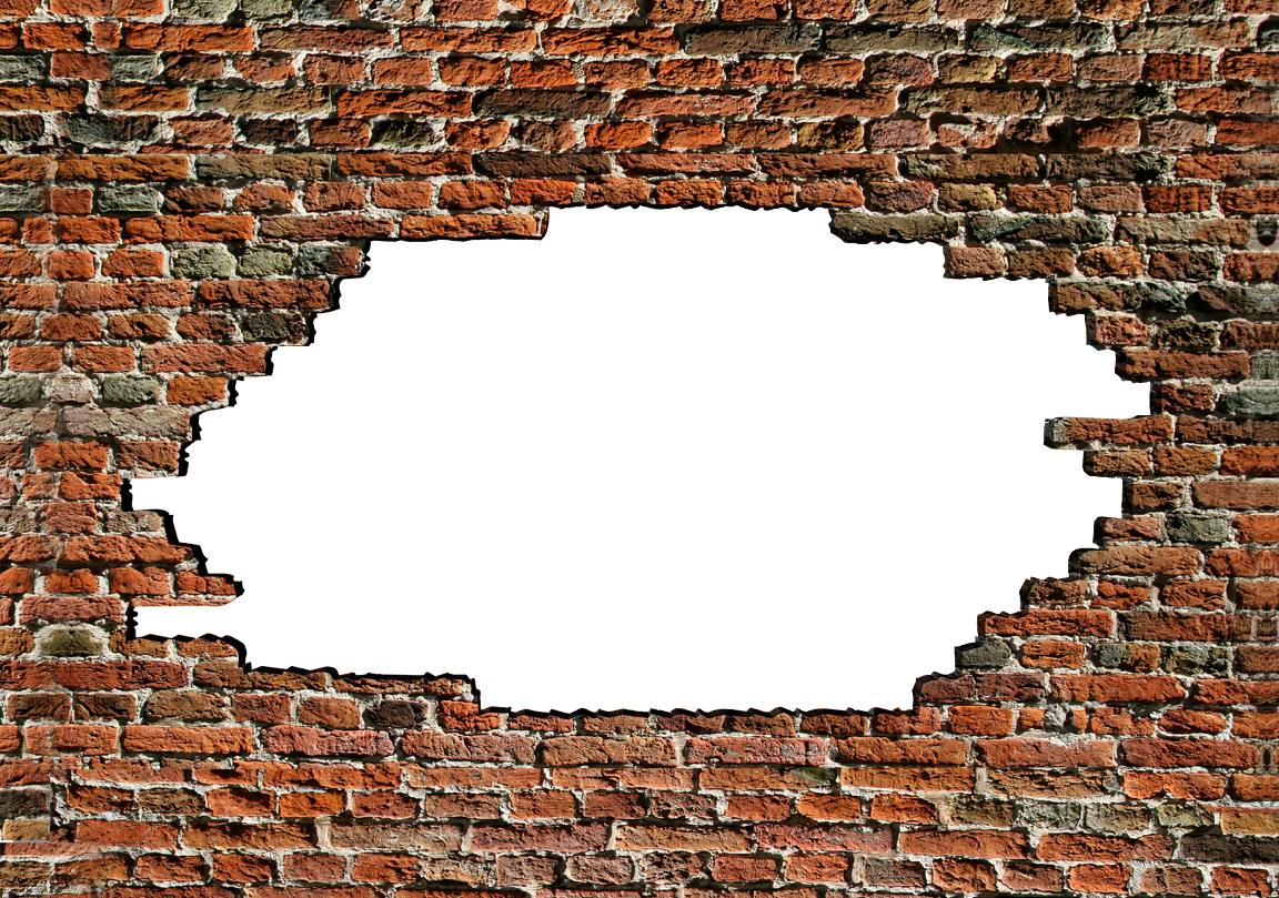 Brick Wall Hole 1 - Wall With A Hole Clipart - Large Size Png Image