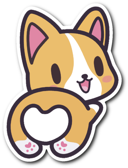 Corgi Puppy Vinyl Die Cut Sticker - Corgi Puppies Clipart - Png Download (600x600), Png Download