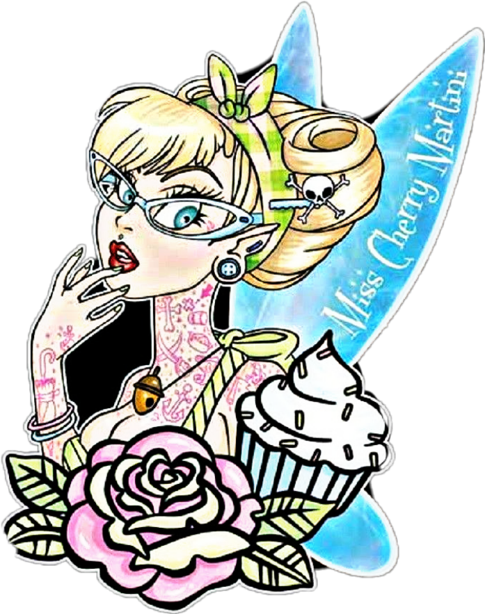 Tinkerbell Sticker - Tattooed Tinkerbell Clipart (1024x1024), Png Download