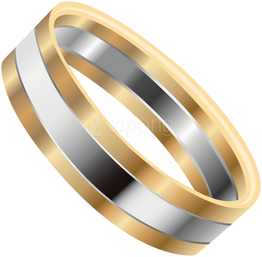 Free Png Download Gold Silver Wedding Ring Clipart - Bangle Transparent Png (850x833), Png Download