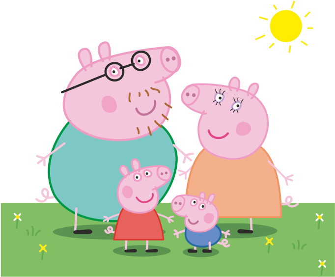 Peppa Pig Family Png Clipart (709x592), Png Download