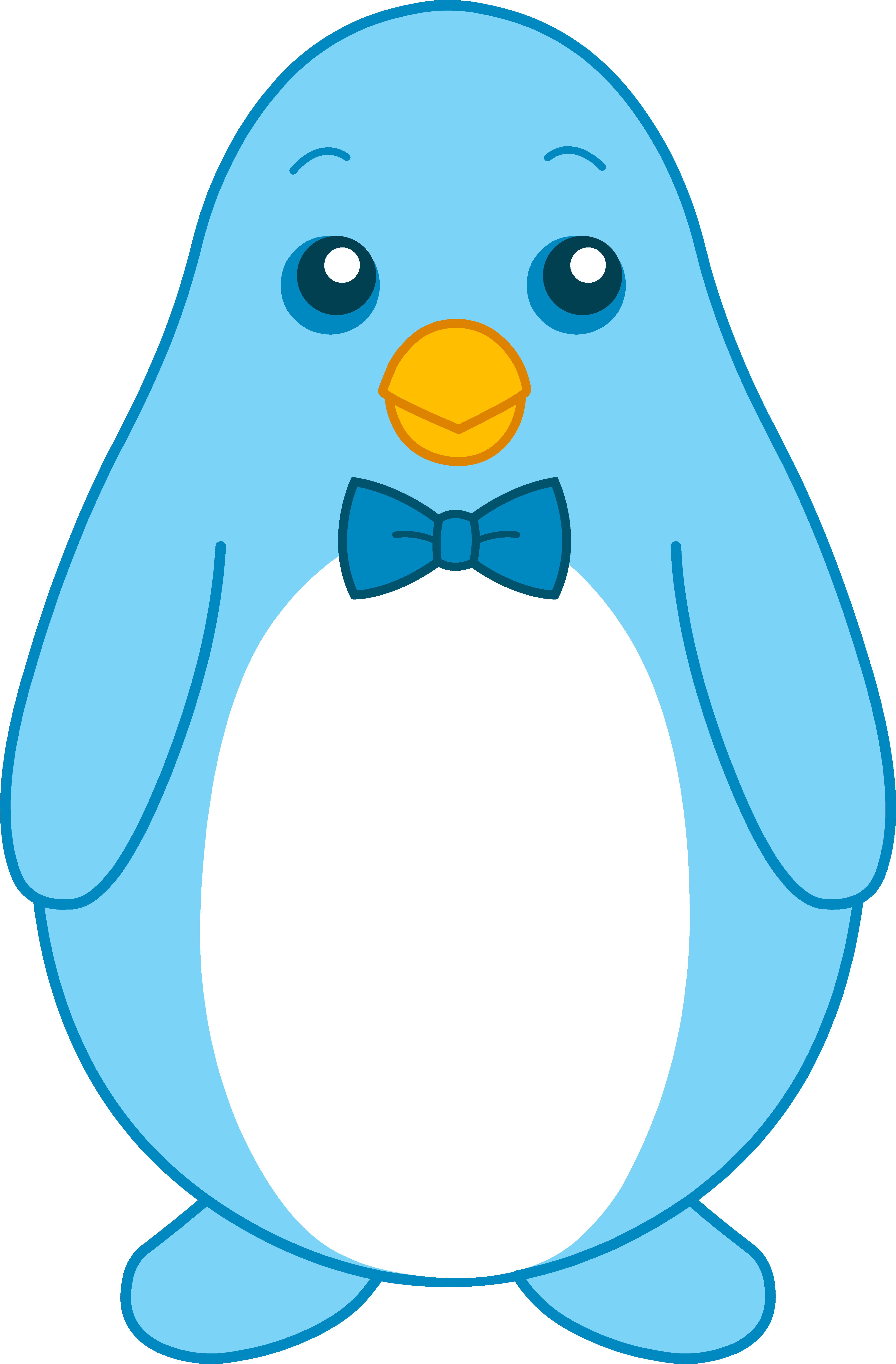 Little Blue Penguin With Bow Tie - Blue Penguin Clipart - Png Download (4583x6978), Png Download