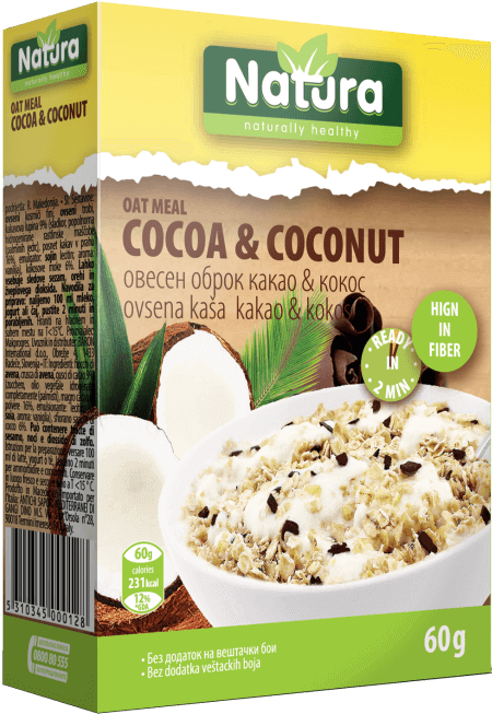 Oat Meal With Cocoa And Coconut - Muesli Clipart (960x840), Png Download