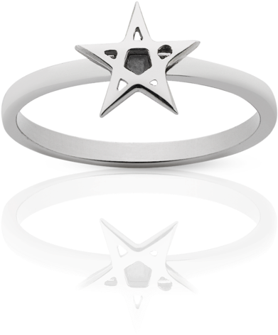 Pentagram Stacker Ring - Engagement Ring Clipart (1024x1024), Png Download
