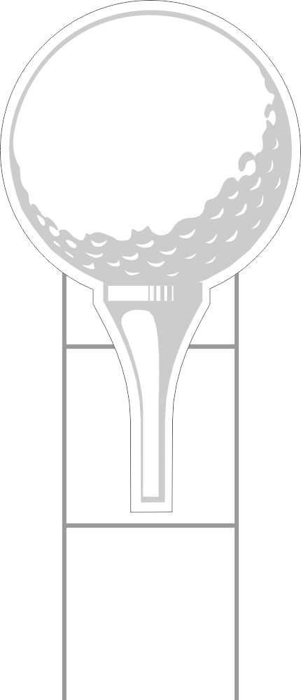 Svg Transparent Download Golf Ball On Tee Clipart - Golf Ball Yard Sign - Png Download (430x999), Png Download