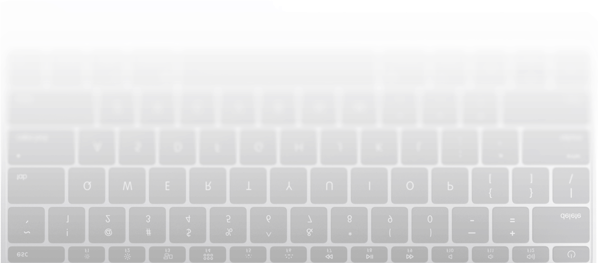 Keyboard Reflection Blur - Macbook Pro Keyboard Clipart (1181x662), Png Download