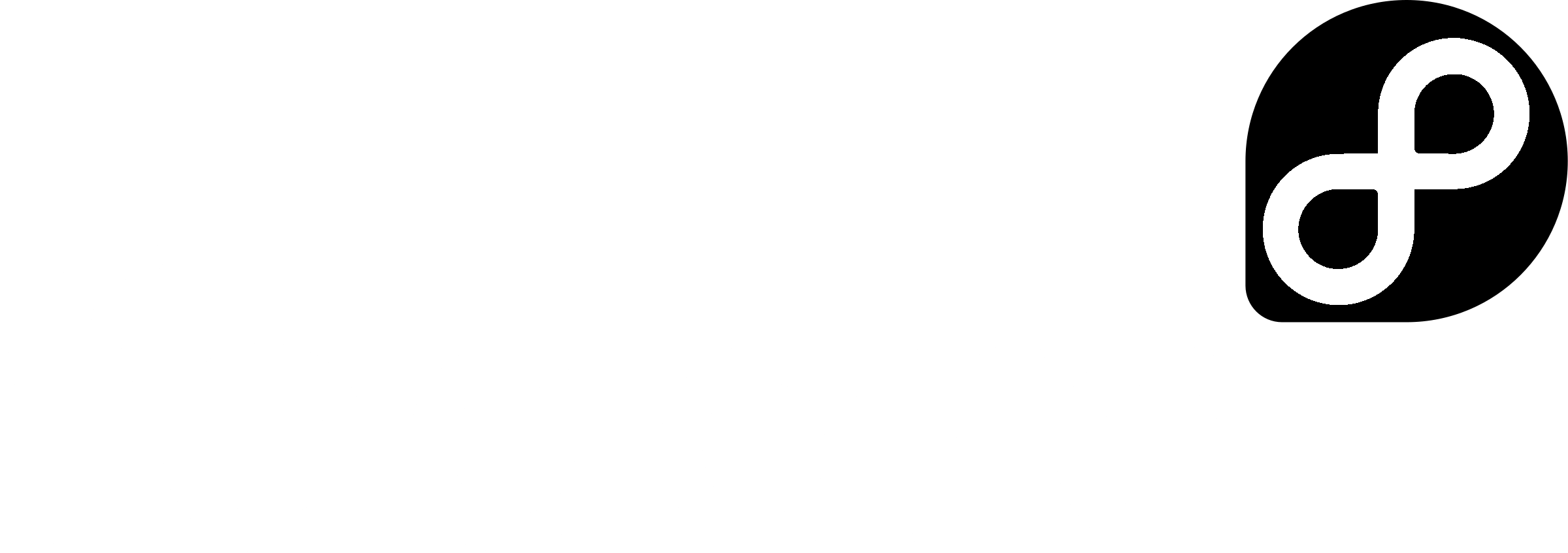 Fedora Logo Black And White - Beige Clipart (2400x847), Png Download