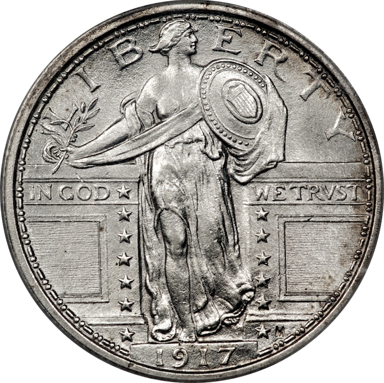 Standing Liberty Quarter 1917 Type1 Obverse - 25 Центов Сша 1920 Clipart (750x748), Png Download