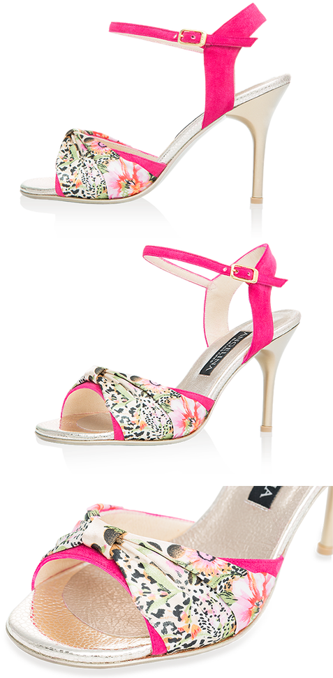 S365 430m Gamuza Fuxia X Saten Animal Flores - Basic Pump Clipart (593x1024), Png Download