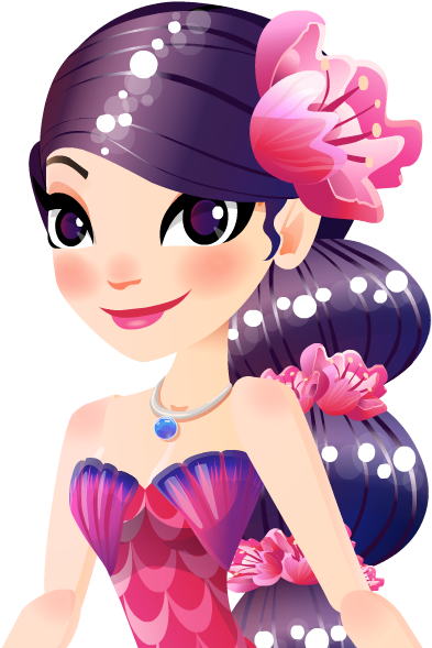 Mermaid World Fuschia Mermaid Clipart (588x649), Png Download
