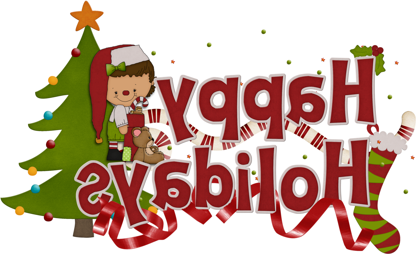 Happy Holidays Clip Art Free - Illustration - Png Download (1339x818), Png Download
