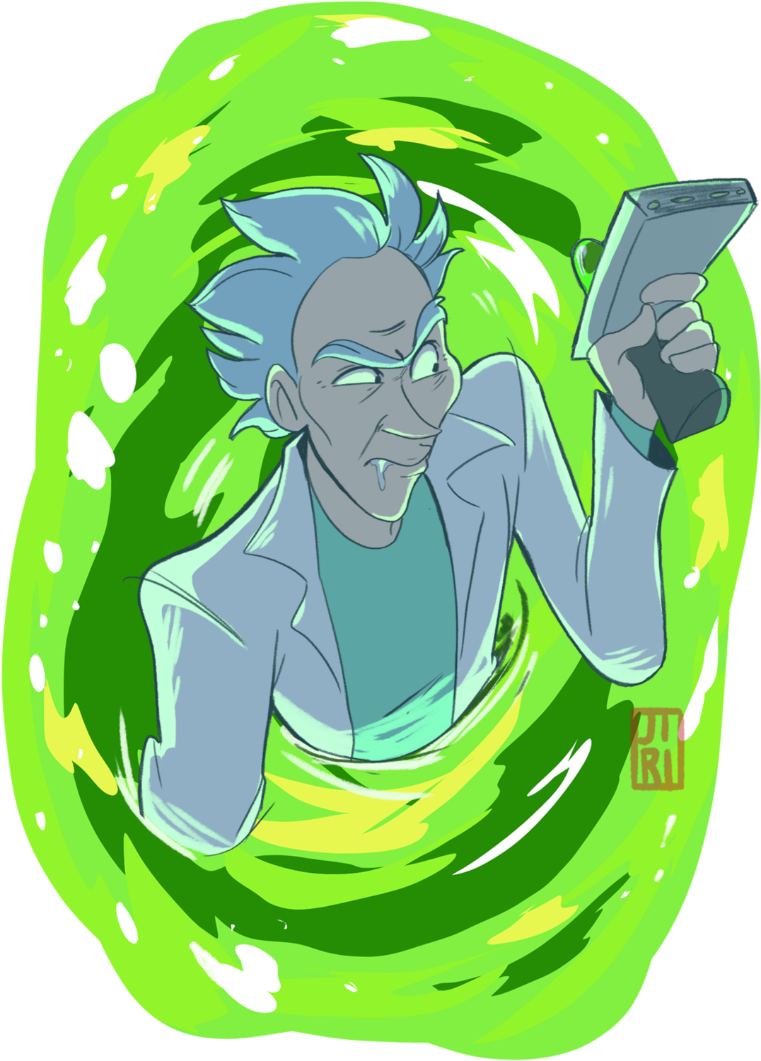 He's Thinkin With Portals Rick And Morty, Moose, Tv - Illustration Clipart (1280x1522), Png Download