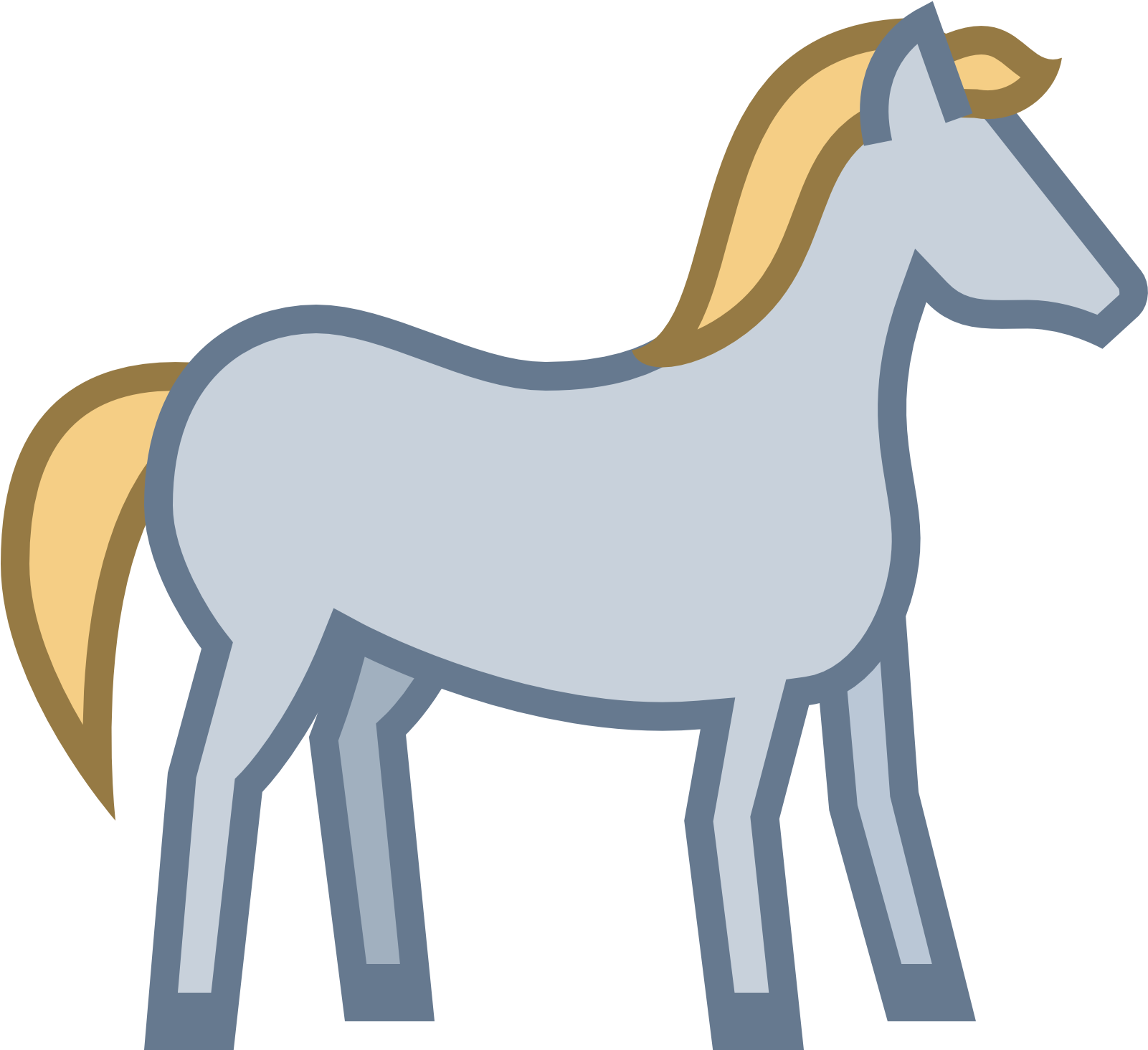This Icon Represents A Horse - Blue Horse Clip Art - Png Download (1601x1465), Png Download