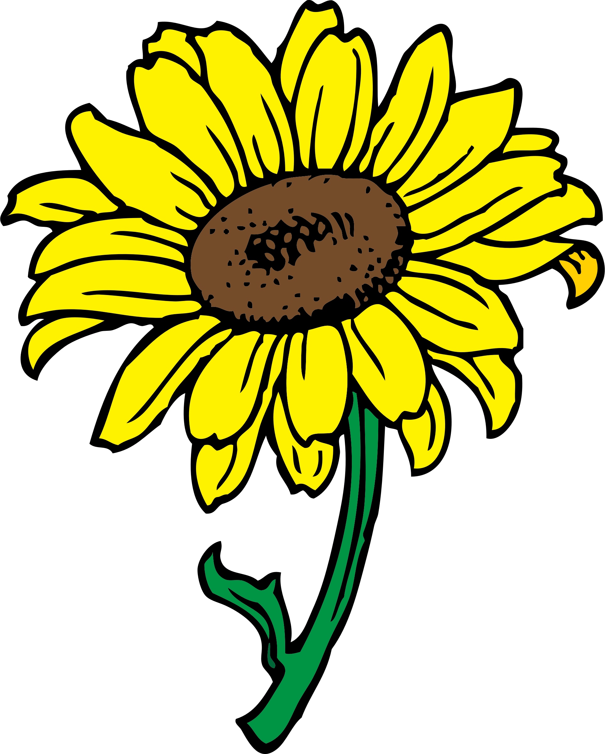 15 Sunflowers Png Animated For Free On Mbtskoudsalg - Clip Art Of Sunflower Transparent Png (1926x2400), Png Download