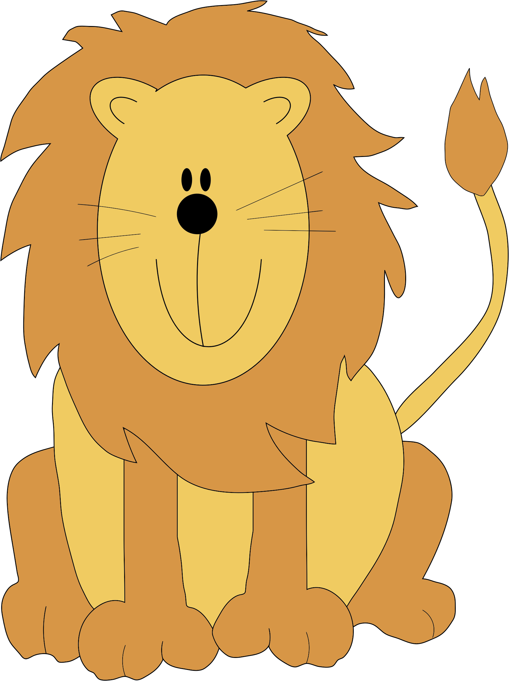 Cartoon Lion Png - Cute Lion Clipart Transparent Png (1702x2274), Png Download