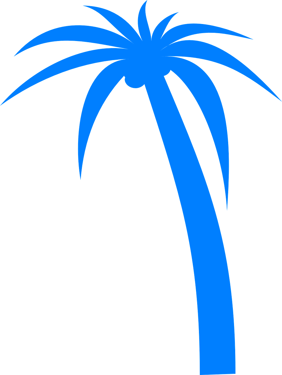 Vacation, Palm Tree Palm Tropical Vacation Blue Palm - Palm Tree Clip Art Vector - Png Download (964x1280), Png Download