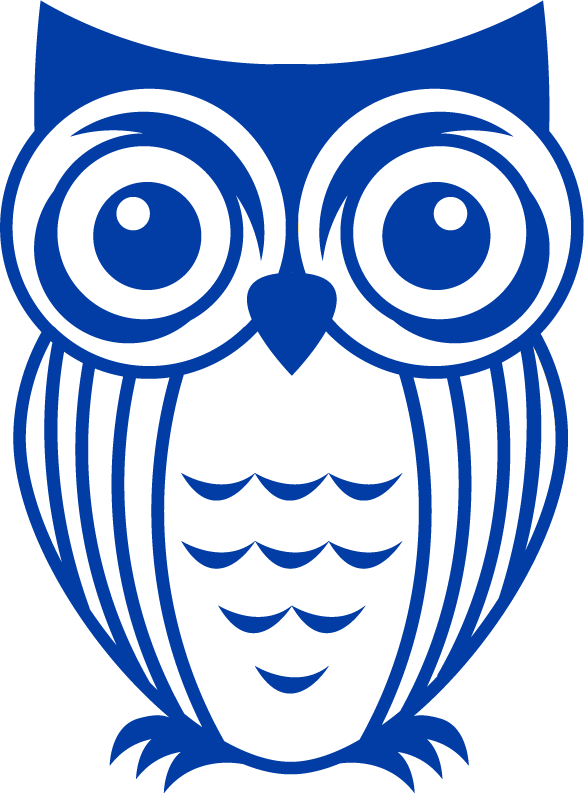 Icon Owl - Blue - Owl Vinyl Decals Clipart (584x793), Png Download